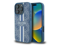 Etui / obudowa na smartfona Guess 4G Printed Stripes do iPhone 16 Pro niebieski
